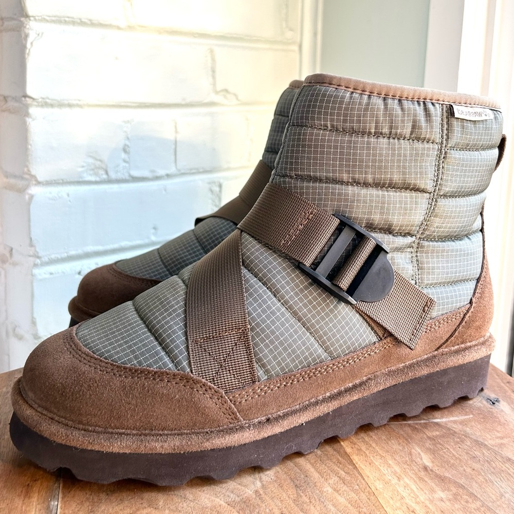 NWT Bearpaw Men's Connor Earth Sheepskin Suede Nylon Boot 10